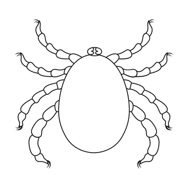Parasites mite vector icon.Outline vector icon isolated on white background mite parasites. — Stock Vector