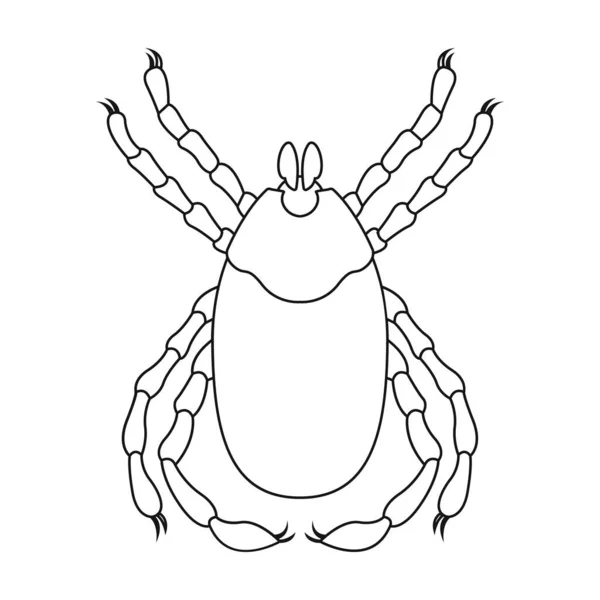 Parasites mite vector icon.Outline vector icon isolated on white background mite parasites. — Stock Vector