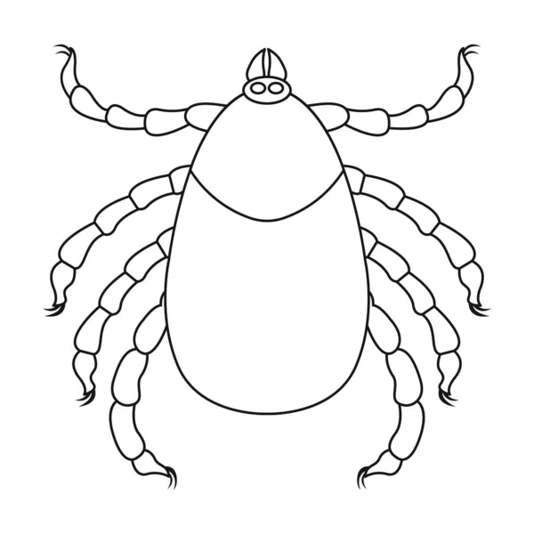 Parasites mite vector icon.Outline vector icon isolated on white background mite parasites. — Stock Vector