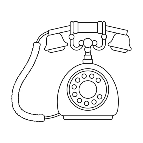 Retro Telefon Vektor icon.Outline Vektor-Symbol isoliert auf weißem Hintergrund Retro-Telefon. — Stockvektor