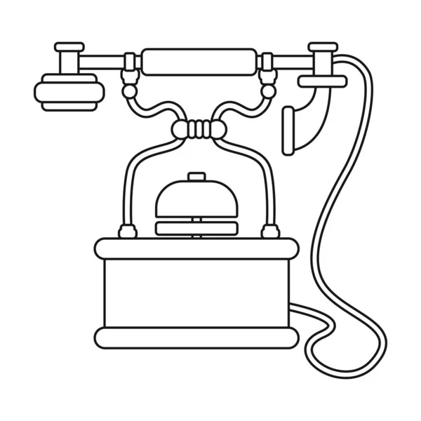 Retro Telefon Vektor icon.Outline Vektor-Symbol isoliert auf weißem Hintergrund Retro-Telefon. — Stockvektor