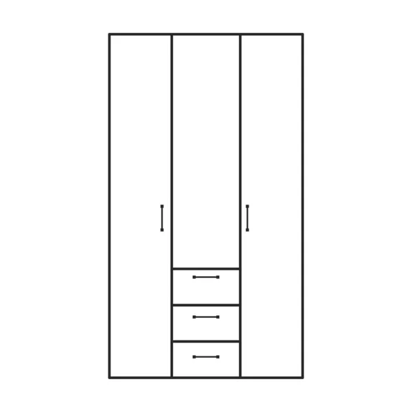 Icono de vector de armario. Icono de vector de contorno aislado en armario de fondo blanco . — Vector de stock