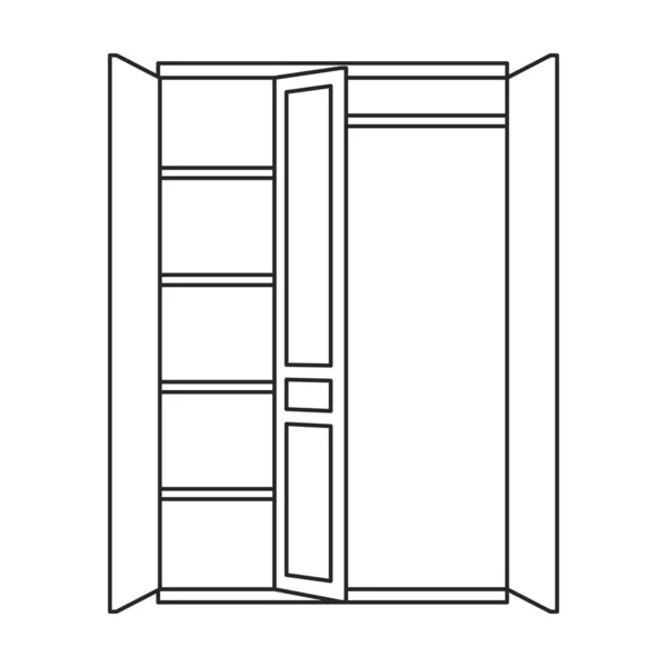 Icône vectorielle armoire. Icône vectorielle contour isolé sur fond blanc armoire . — Image vectorielle