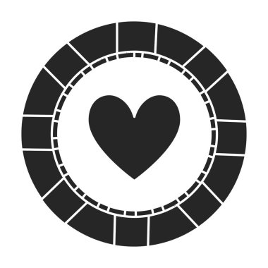 Kumarhane çipi vektör simgesi. Siyah vektör simgesi beyaz arka planda izole edilmiş..