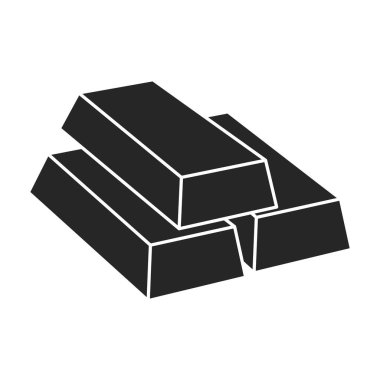 Altın çubuk vektör simgesi. Siyah vektör simgesi beyaz arkaplan altın çubuğunda izole edildi.