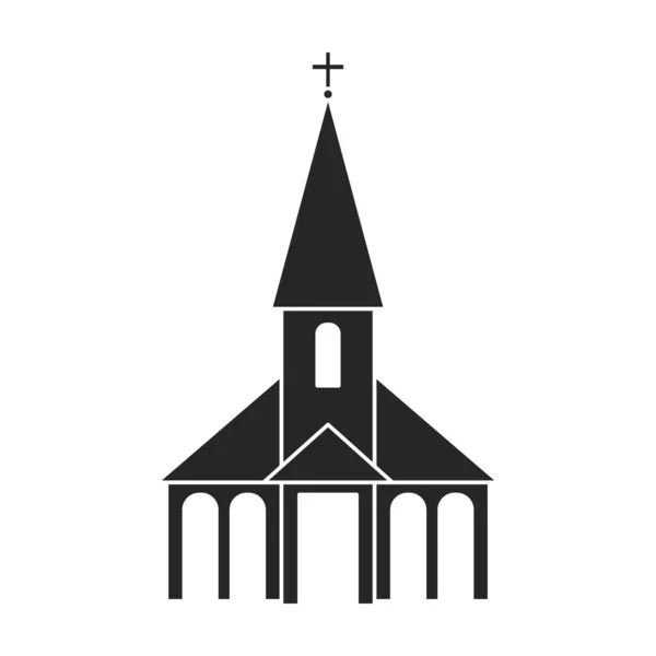 Church vector icon.Black vector icon isolated on white background church. — Stock Vector