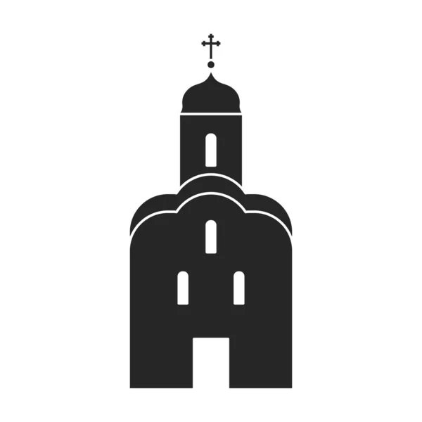 Ícone vetor Igreja icon.Black vetor isolado na igreja fundo branco. — Vetor de Stock