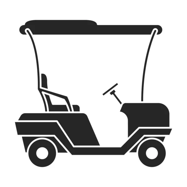 ゴルフカートのベクトルのアイコン。白い背景に隔離された黒いベクトルのアイコンゴルフカート. — ストックベクタ