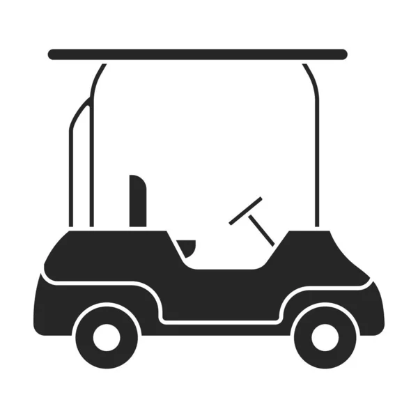 Ícone vetor carrinho de golfe icon.Black vetor isolado no carrinho de golfe fundo branco. — Vetor de Stock