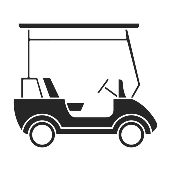 Ícone vetor carrinho de golfe icon.Black vetor isolado no carrinho de golfe fundo branco. — Vetor de Stock