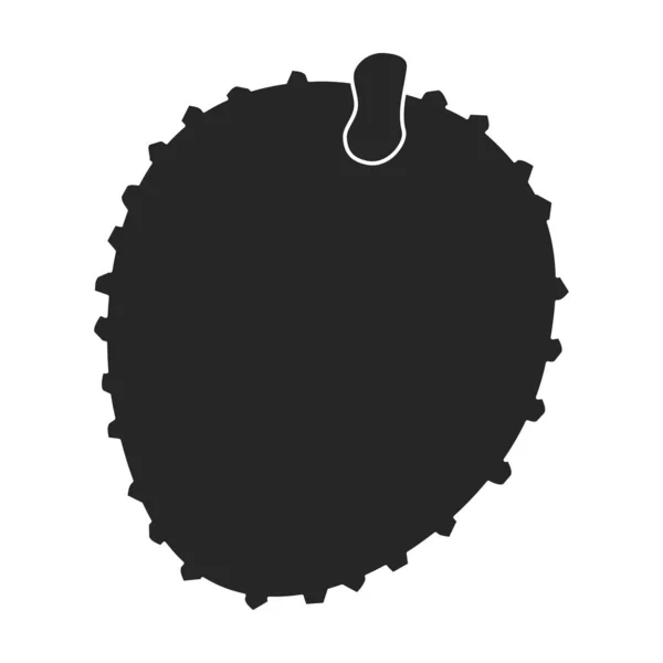 Lychee vector icon.Black vector pictogram geïsoleerd op witte achtergrond lychee. — Stockvector