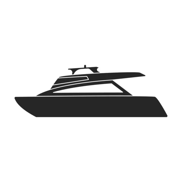 Sail yacht vector icon.Black vector icon isolated on white background sail yacht. — Stock Vector