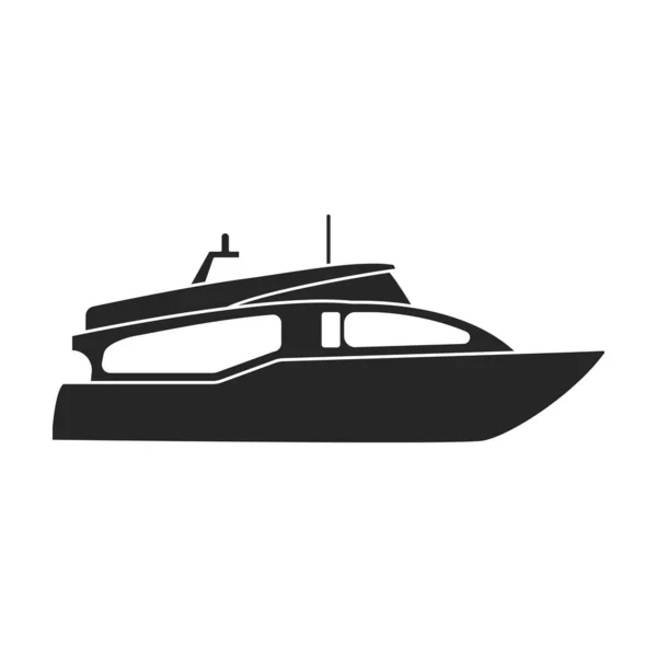 Icona vettoriale nero isolato su sfondo bianco vela yacht. — Vettoriale Stock