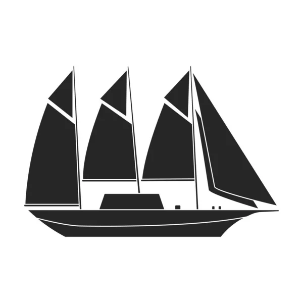 Sail yacht vector icon.Black vector icon 은 백마탄 에서 분리 된다.. — 스톡 벡터