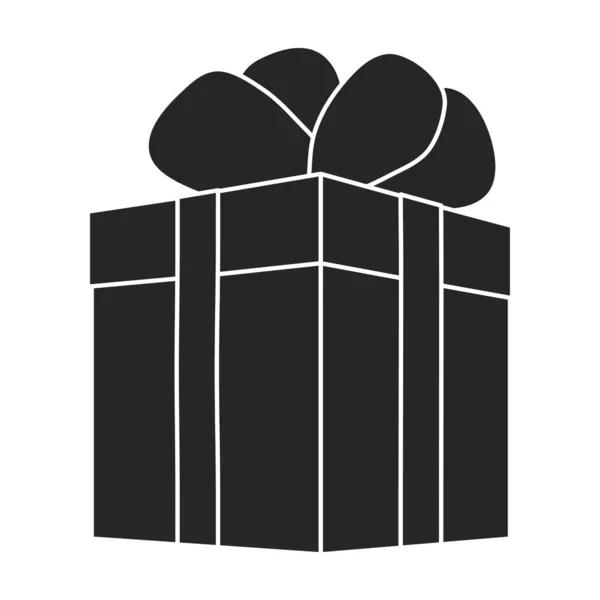 Giftbox vettore nero di icona.Illustrazione isolata nero del regalo scatola su sfondo bianco. icona vettoriale di giftbox per il presente . — Vettoriale Stock