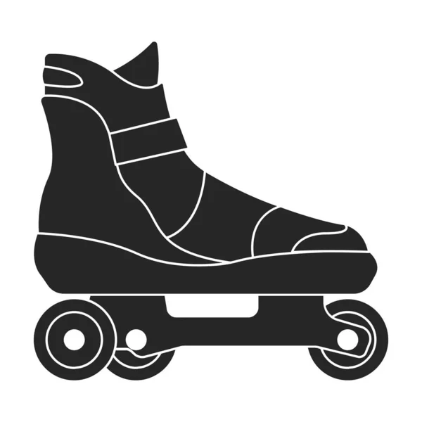 Ícone vetor de patins de rolo icon.Black vetor isolado no patins fundo branco. — Vetor de Stock