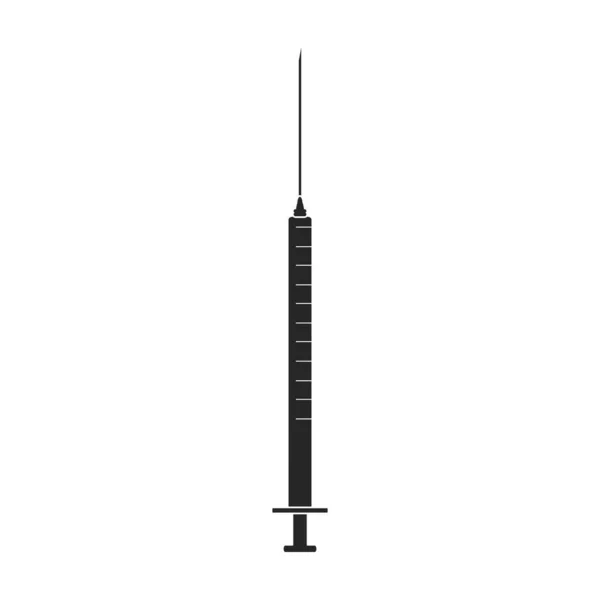 Icono de vector de jeringa. Icono de vector negro aislado en jeringa de fondo blanco . — Archivo Imágenes Vectoriales