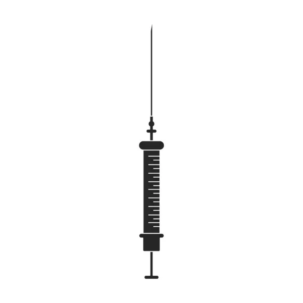 Fecskendő vektor ikon.Fekete vektor ikon elszigetelt fehér háttér fecskendő. — Stock Vector