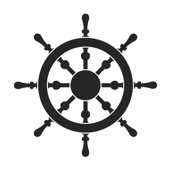 Schiffsrad schwarzer Vektor von icon.Black Vektor Symbol Steuerstand des Schiffes. Vereinzelte Darstellung des Radbootes auf weißem Hintergrund. — Stockvektor