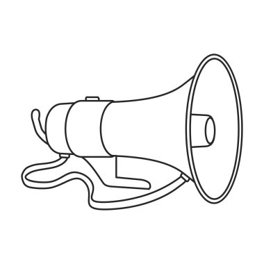 Hoparlör vektör simgesi. Taslak vektör simgesi beyaz arkaplan hoparlöründe izole edildi.