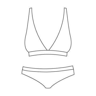 İç çamaşırı vektör simgesi. Beyaz arkaplan iç çamaşırında izole edilmiş dış hat vektör simgesi.