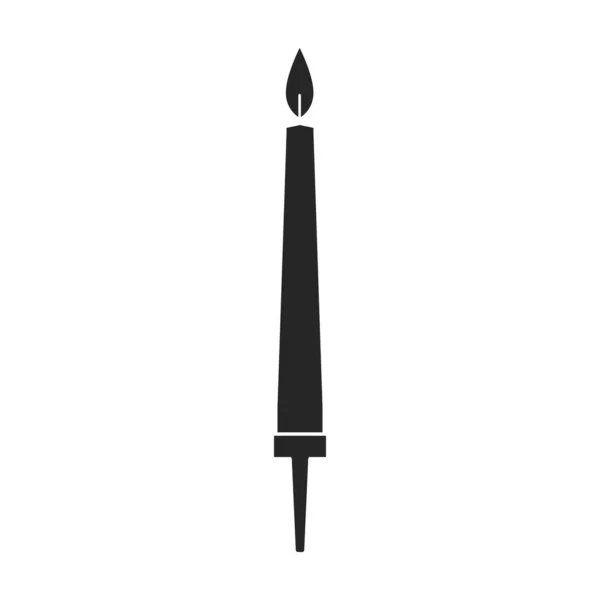Narozeninová svíčka vektorová ikona.Černá vektorová ikona izolované na bílém pozadí narozeninové svíčky. — Stockový vektor