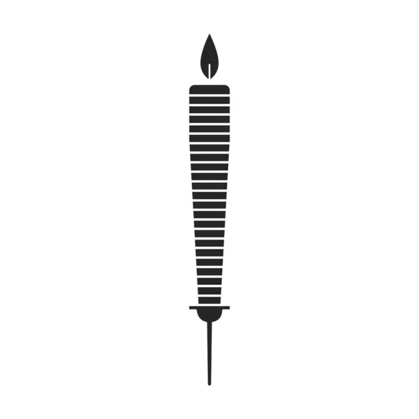 Vela de cumpleaños icono de vector icon.Black aislado sobre fondo blanco vela de cumpleaños. — Archivo Imágenes Vectoriales