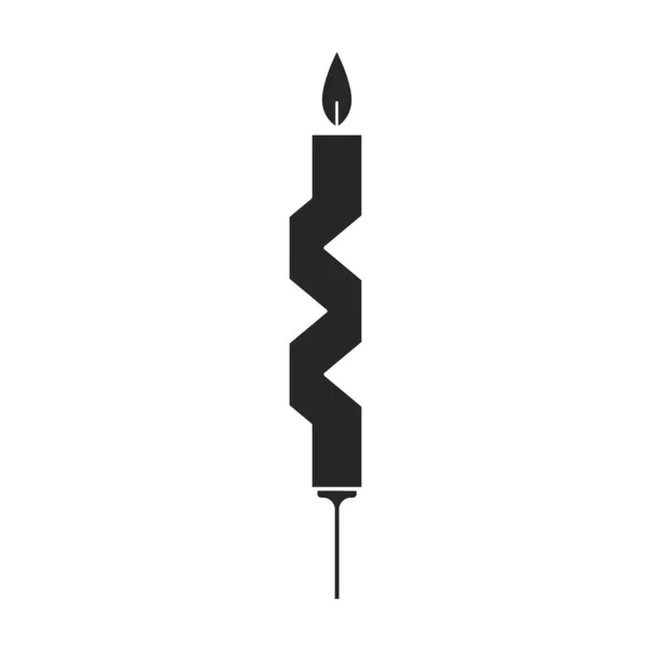 Vela de cumpleaños icono de vector icon.Black aislado sobre fondo blanco vela de cumpleaños. — Archivo Imágenes Vectoriales