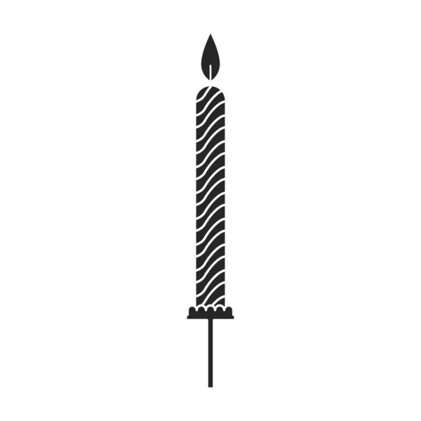 Doğum günü mum vektör simgesi. Siyah vektör simgesi beyaz arkaplan doğum günü mumunda izole edildi. — Stok Vektör