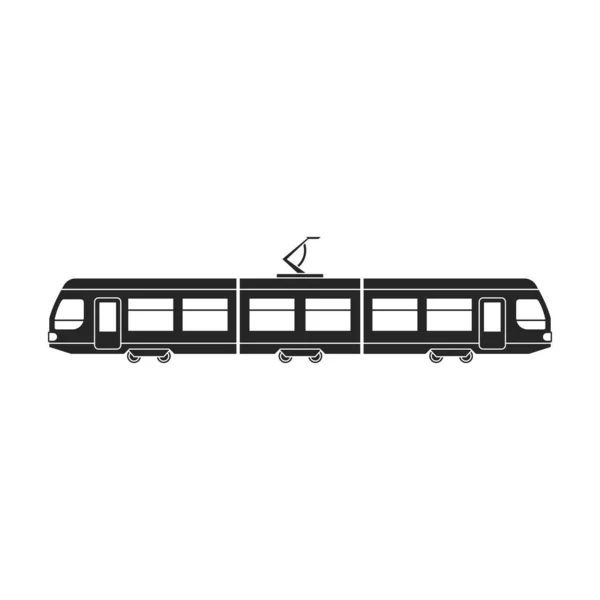 Icono de vector de tranvía. Icono de vector negro aislado en tranvía de fondo blanco. — Archivo Imágenes Vectoriales