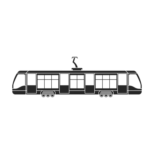 Tram vector icon.Black vector icon isolated on white background tram. — Stock Vector