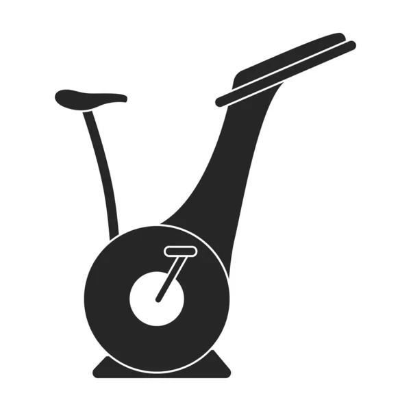 Esercizio bici vettore icona nera. Isolato nero illustrazione icona fitness bicycle.Vector illustrazione cyclette su sfondo bianco. — Vettoriale Stock
