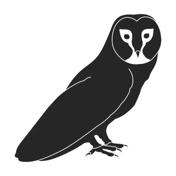 Uggla fågel svart vektor illustration av ikon. Vektorikon för djuruggla. Isolerad svart illustration av fågel djur på vit bakgrund. — Stock vektor