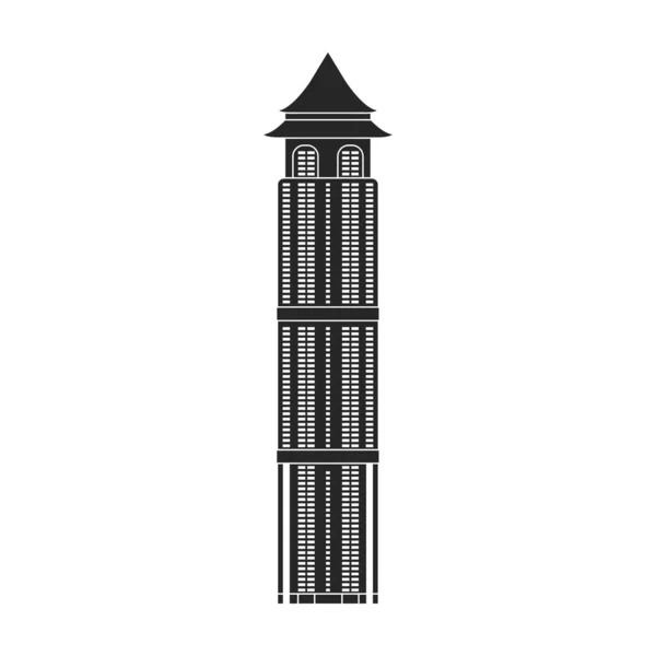 Icône vectorielle bâtiments élevés.Icône vectorielle noire isolée sur fond blanc bâtiments élevés. — Image vectorielle