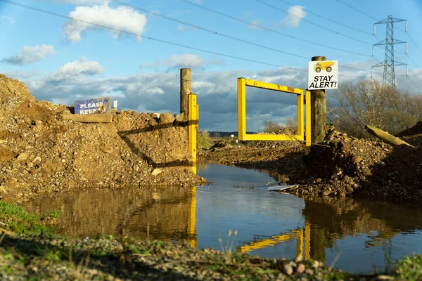 Caminho Acesso Rural Inundado — Fotografia de Stock