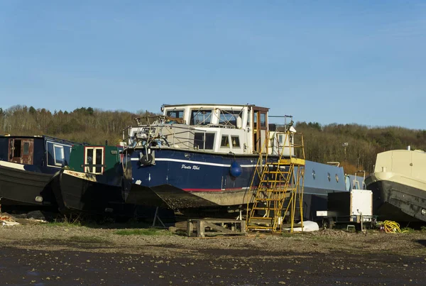 Boot Wird Land Repariert — Stockfoto