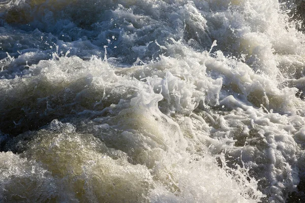 Épuisement Eau Sur Barrage Fluvial — Photo