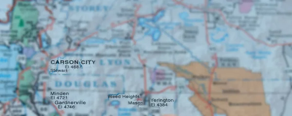 Mapa Ruta Que Muestra Carson City —  Fotos de Stock