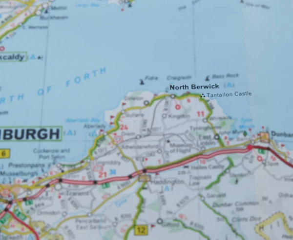 Mapa Ruta Que Muestra North Berwick —  Fotos de Stock