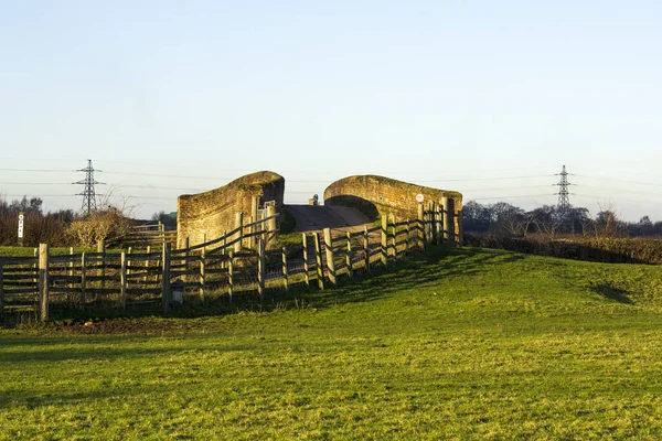 Old Stone Canal Bridge Farmland — Foto de Stock