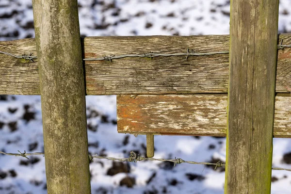 Old Rustic Wooden Farm Fence — Photo