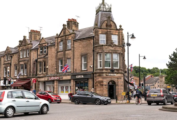 Busy Road Junction Matlock Town Derbyshire Reino Unido — Foto de Stock