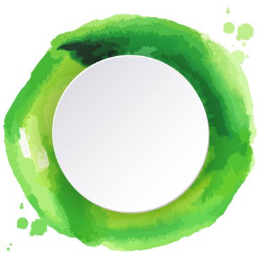 Suluboya elle boyanmış yuvarlak şekiller ve içinde yazı için dairesel bir yer. Kart, pankart, şablon, dekorasyon, baskı, kapak, ağ, element tasarımı için mükemmel. Vektör illüstrasyonu.