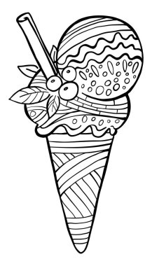 Yetişkinler için boyama kitabı için Zentangle dondurması. Vektör illüstrasyonu.