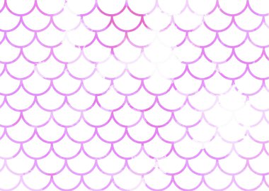 Beyaz üzerine mavi deniz kızı pulu. Suluboya balık pulları. Su altı deseni. Vektör çizimi. Tekstil, poster, tebrik kartı ve davetiye için mükemmel bir baskı tasarımı..