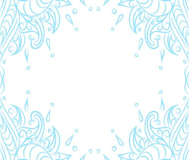 Mavi, pürüzsüz çiçek deseni. Vektör çizimi. Tekstil, baskı ve kart için mükemmel. Boho. Hint tarzı..