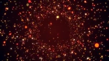 Parlak ve parlak altın parçacıkları kusursuz döngülü soyut şenlik arkaplanı