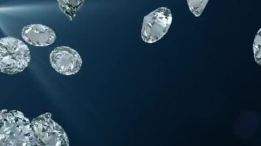 Siyah zemin üzerine düşen elmaslar alfa mat ile kusursuz döngü