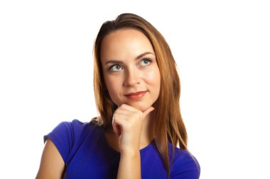 kamera ve sm bakarak güzel bir genç kadının portresi