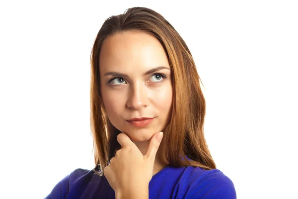 Portrait of a beautiful young woman looking at the camera and sm — Stock Photo, Image